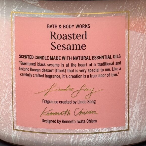 BBW Roasted Sesame Bath & Body Works 3 Wick Candle - Picture 3 of 10